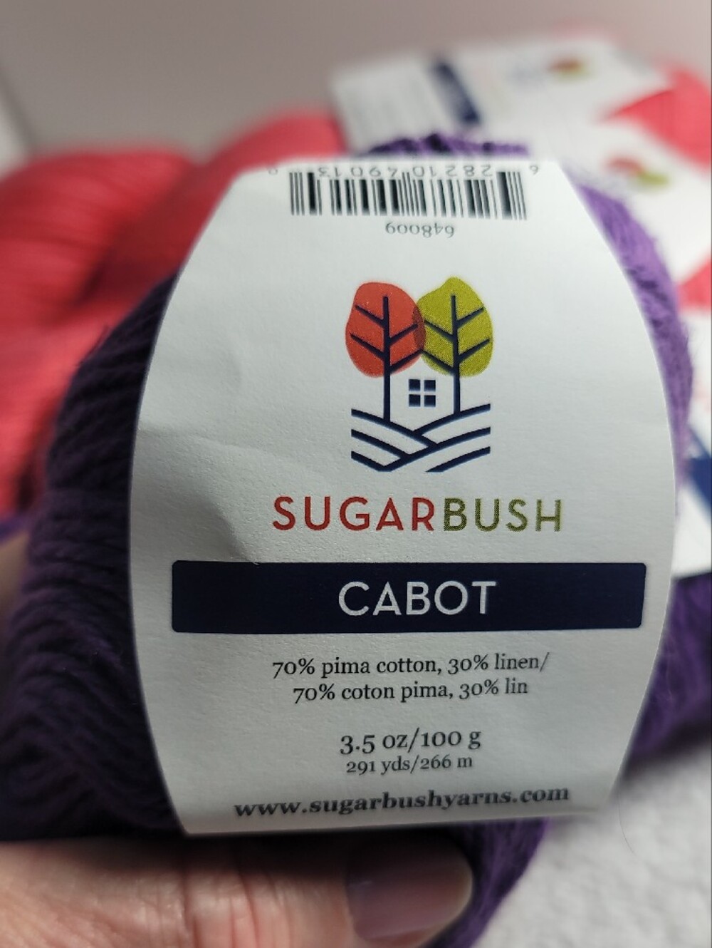 SugarBush Cabot Yarn 4 Skeins 2 Coral, 2 Purple. NWT - Picture 2 of 8
